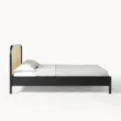 Side profile view black cane bed