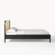 Side profile view black cane bed