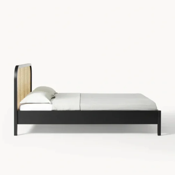 Creek Cane Bed - Black (4) Side profile view black cane bed