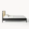 Side profile view black cane bed