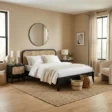 creek cane bed in a modern bedroom