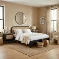creek cane bed in a modern bedroom