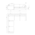 Elysian Corner Sectional Sofa Dimensions