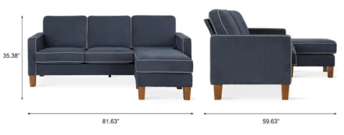 Harbor Sectional Sofa with dimensions: 81.63" width, 59.63" depth, 35.38" height.