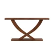 Helix Solid Wood Console Table - Brown, X-Shaped Wooden Base with Sleek, Long Top for Modern Home Décor