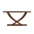 Helix Solid Wood Console Table - Brown, X-Shaped Wooden Base with Sleek, Long Top for Modern Home Décor
