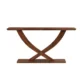 Helix Solid Wood Console Table - Brown, X-Shaped Wooden Base with Sleek, Long Top for Modern Home Décor