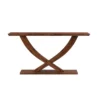 Helix Solid Wood Console Table - Brown, X-Shaped Wooden Base with Sleek, Long Top for Modern Home Décor