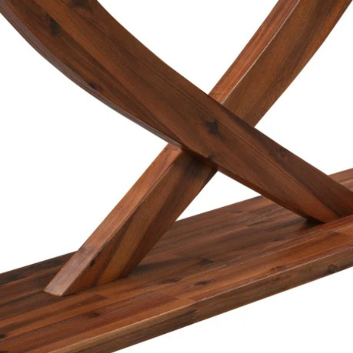 Helix Solid Wood Console Table details 1