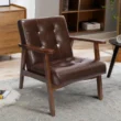 Brown Livia Accent Leatherite Armchair