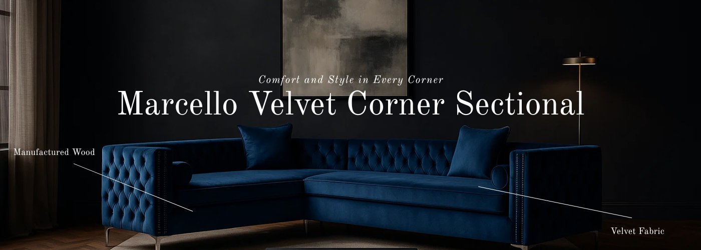 Marcello Velvet Corner Sectional banner
