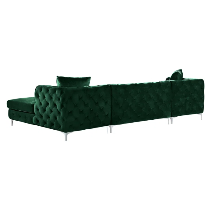 Melinda Velvet Sectional Sofa 3-Piece features