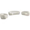 Opulence Bouclé Chesterfield Sofa set in white fabric, featuring a modern and plush design with curved seating