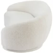 Close-up of the Opulence Bouclé Chesterfield Sofa in white fabric, showcasing the soft, plush, and curved design