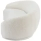 Close-up of the Opulence Bouclé Chesterfield Sofa in white fabric, showcasing the soft, plush, and curved design