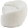 Close-up of the Opulence Bouclé Chesterfield Sofa in white fabric, showcasing the soft, plush, and curved design