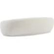 Side view of the Opulence Bouclé Chesterfield Sofa, emphasizing the sleek, rounded design with soft white bouclé fabric
