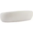 Side view of the Opulence Bouclé Chesterfield Sofa, emphasizing the sleek, rounded design with soft white bouclé fabric
