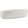Side view of the Opulence Bouclé Chesterfield Sofa, emphasizing the sleek, rounded design with soft white bouclé fabric