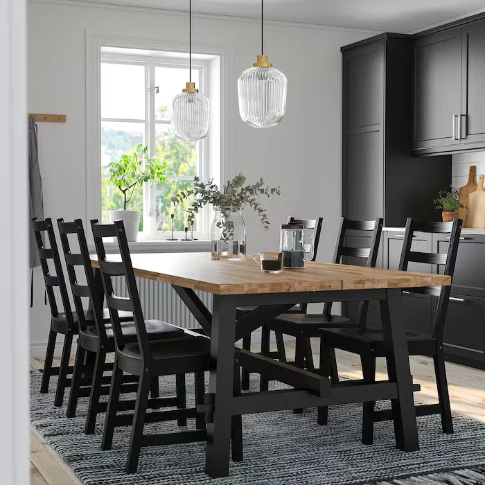 Orlivia Dining Set – Modern 6-Seater Wooden Dining Table with Chairs