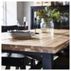 Orlivia Dining Set – Solid Wood Dining Table with a Modern Black Base