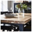 Orlivia Dining Set – Solid Wood Dining Table with a Modern Black Base