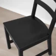 Orlivia Dining Set – Solid Black Wooden Chair with Smooth Seat Finish