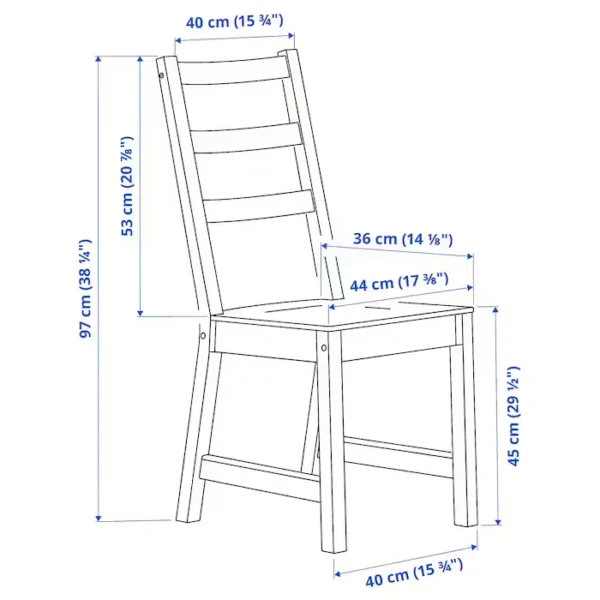 Orlivia Dining Set – Wooden Chair Dimensions Diagram with Measurements Orlivia Dining Set – Wooden Chair Dimensions Diagram with Measurements
