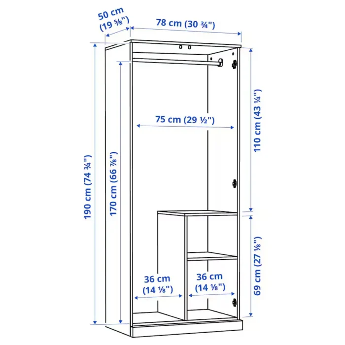 Roco Bifold Wardrobe size img featuring Roco-Bifold-Wardrobe-size-img.