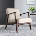 Roco Harbor Armchair – Wooden lounge chair with cushioned seat and backrest, ideal for home and office use.