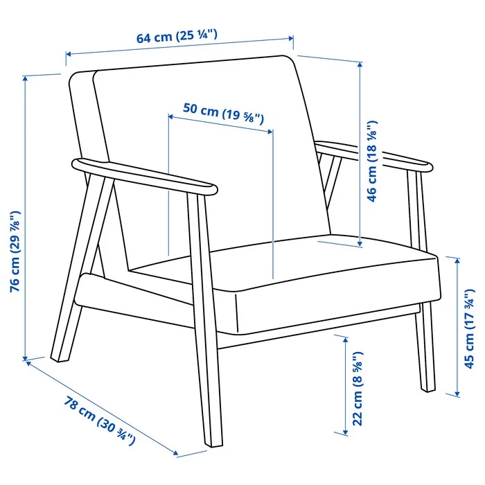 Roco Harbor Armchair – Wooden lounge chair with cushioned seat and backrest, ideal for home and office use.