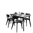 Roco Lisette Dining Set with matte black table and six matching chairs.