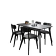 Roco Lisette Dining Set with matte black table and six matching chairs.