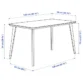 Roco Lisette dining table with labeled dimensions in centimeters and inches.