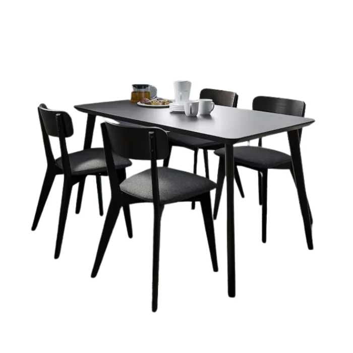 Close-up of Roco Lisette dining chairs and table