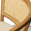 office chair in light walnut showing cane backrest