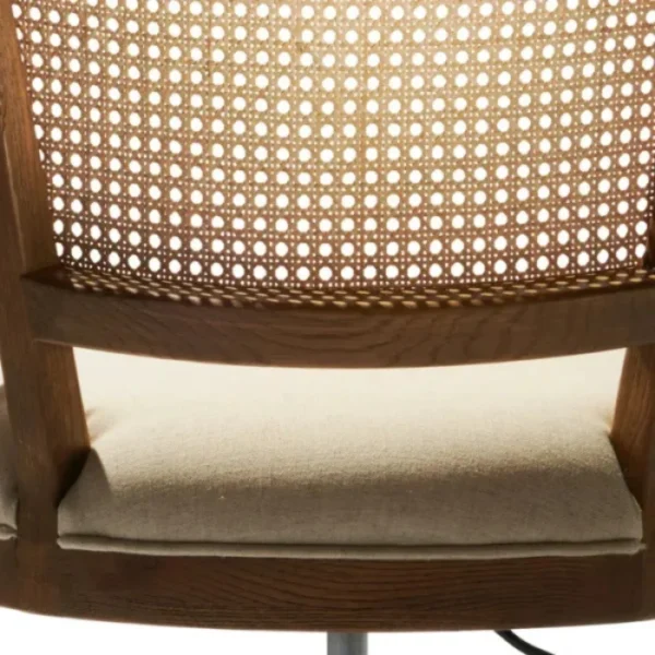 Roco Swivel Desk Chair (5) back view of office chair showing cane backrest and premium upholstery.