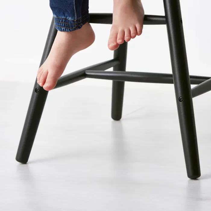 Roco Tot Chair bottom detail image showing a roco tot chair for kids in black colour