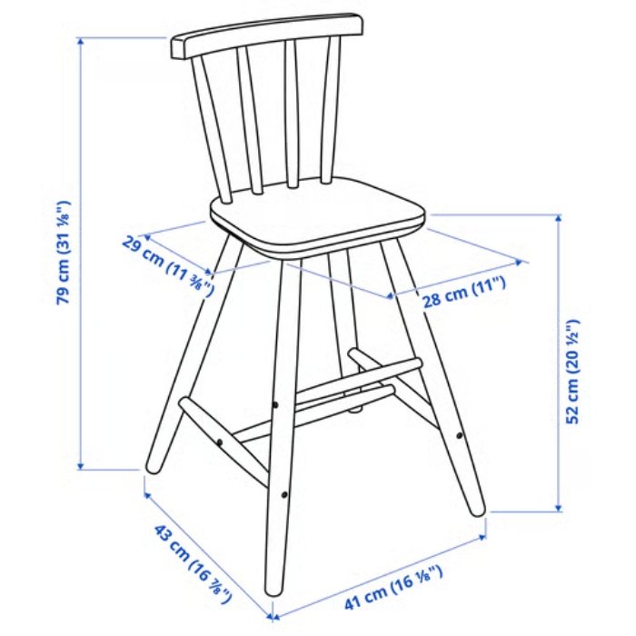 Roco Tot Chair for Kids Dimensions