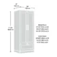 Tranquil Oak Wardrobe Closet Dimensions