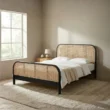 creek cane bed in a warm bedroom