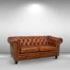 featuring Saddle Brown Chesterfield Leather Sofa