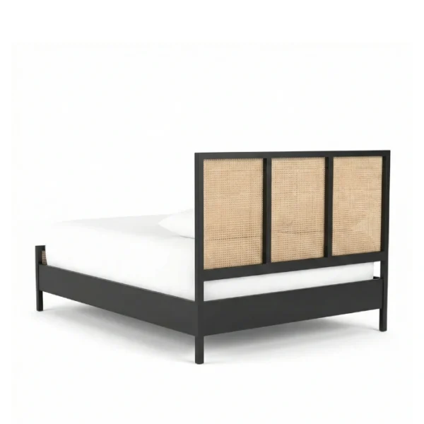 Celesté Cane Bed (4) angled back view of cane bed showing headboard back