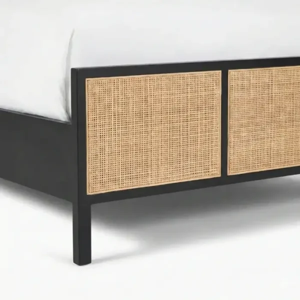 Celesté Cane Bed (7) close view of bed foot showing front cane detailing