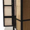 Cicada Cane Wardrobe with open door showcasing woven cane panels and black wood frame