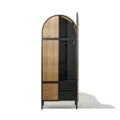 Cicada Cane Wardrobe with arched design, cane panels, and storage drawers