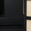 Cicada Cane Wardrobe with open drawers and woven cane panel doors