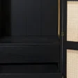 Cicada Cane Wardrobe with open drawers and woven cane panel doors
