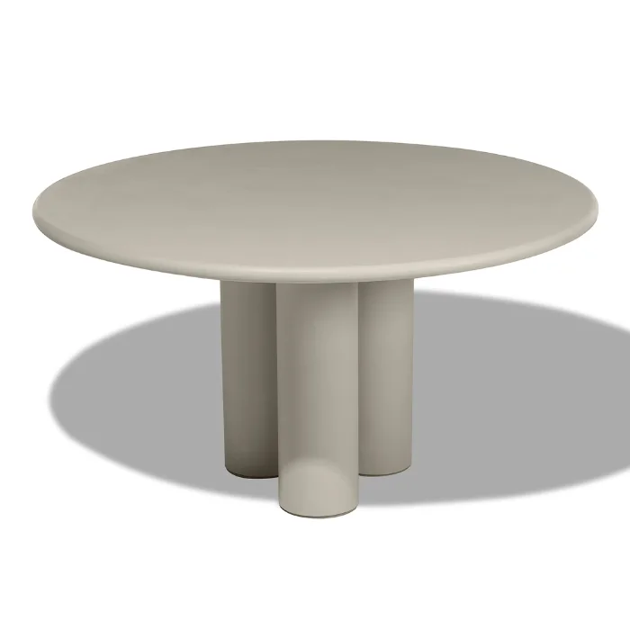 Fascia Round Dining Table – Contemporary round wooden dining table with a sturdy base, perfect for dining rooms