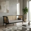 Harvey Cane Sofa with background